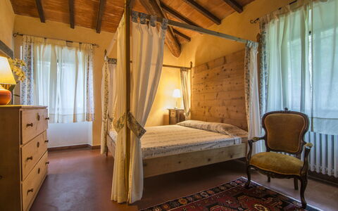 Villa Flora: Værelse, Seng, Møbel, Ejendom, Soveværelse, Indretning, Bygning, Sengetøj, Hus, Himmelseng