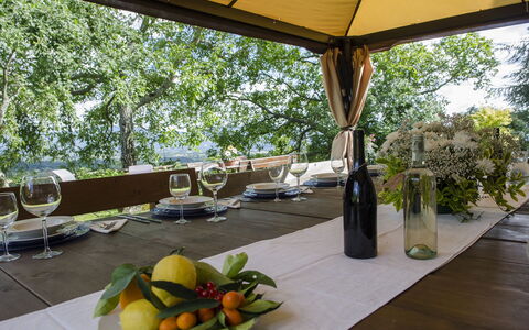 Villa Flora: Ejendom, Ejendom, Veranda, Gårdhave, Bygning, Værelse, Udvej, Skygge, Ferie, Hus