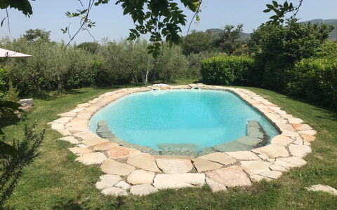 Villa Eleonora: Svømmepøl, Backyard, Have, Water Feature, Flise, Landscaping, Udendørs Møbler