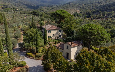 Villa San Pietro: Plante, Sky, Plantesamfund, Bjerg, Bygning, Himmel, Træ, Naturlige Landskab, Highland, Hus