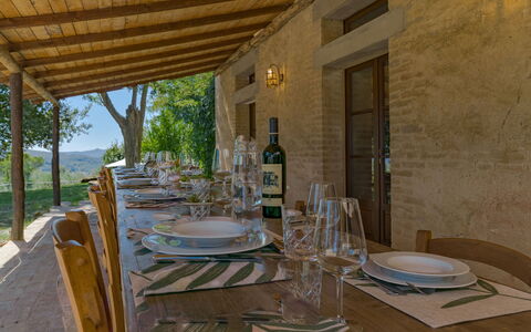 Castello D'Ombrone: Ejendom, Værelse, Bygning, Ejendom, Bord, Hus, Indretning, Estate, Møbel, Veranda