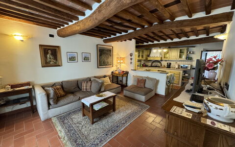 Casa Max: Bord, Couch, Møbel, Billedramme, Træ, Stue, Indretning, Studio Couch, Gulvbelægning, Reol