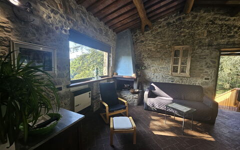 Il Nido: Væg, Møbel, Stol, Sommerhus, Stenmur, Stue, Naturmateriale, Couch, Kaffebord
