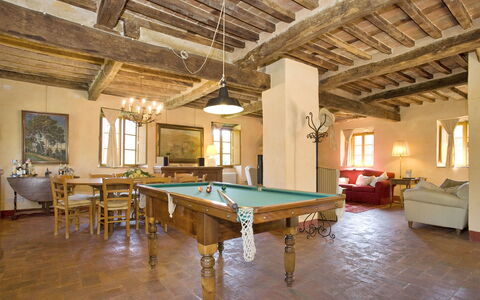 Bottino: Værelse, Billardstue, Ejendom, Opholdsrum, Møbel, Bygning, Spil, Bord, Indendørs Spil Og Sport, Loft