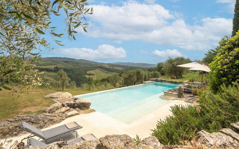 Camporempoli: Landskab, Svømmepøl, Have, Landscaping, Water Feature, Flise, Villa, Backyard