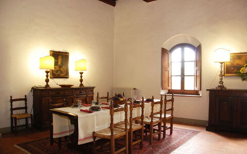 Malmantile: Værelse, Ejendom, Bygning, Møbel, Indretning, Spisestue, Bord, Loft, Hus, Etage