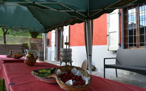 Agriturismo Il Giaggiolo without Pool: Ejendom, Værelse, Gårdhave, Bygning, Skygge, Baldakin, Bord, Telt, Møbel, Hus