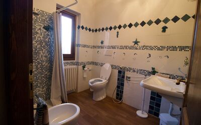 Il Fiasco: Ejendom, Håndvask, Sanitærarmatur, Badeværelsesvask, Badeværelse, Purple, Tap, Bygning, Gardin, Spejl