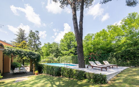 Villa Del Mugello: Sky, Himmel, Plante, Træ, Skygge, Naturlige Landskab, Land Lot, Udendørs Møbler, Busk, Græs