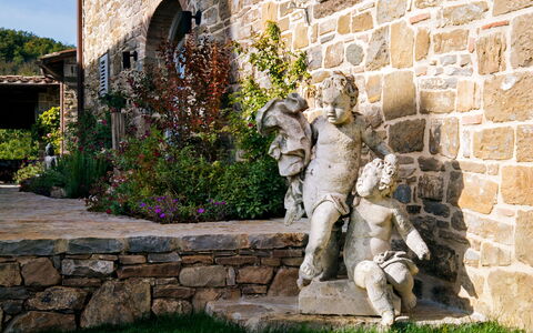 Villa Castiglioni: Plante, Bygning, Blad, Natur, Vegetationen, Græs, Skulptur, Væg, Træ, Mursten