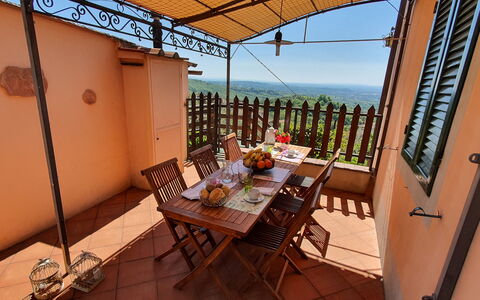 Alla Collina Del Sole: Møbel, Bord, Ejendom, Bygning, Blomsterkrukke, Stol, Stueplante, Plante, Træ, Himmel