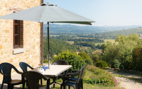 Villa Lugnano: Plante, Ejendom, Møbel, Bord, Bygning, Himmel, Udendørs Bord, Skygge, Stol, Træ