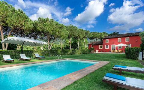 Villa Guamo: Sky, Plante, Vand, Ejendom, Bygning, Himmel, Svømmepøl, Træ, Azure, Udendørs Bench