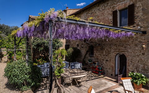 Monticchiello Apartment With Garden, Wifi, Pienza,: Plante, Ejendom, Vindue, Himmel, Blomst, Sky, Bygning, Azure, Purple, Hus