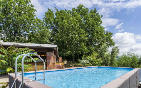 La Casa Di Elda, Holiday Home With Pool, Uzzano, T: Vand, Sky, Himmel, Plante, Ejendom, Svømmepøl, Skygge, Træ, Græs, Udendørs Møbler