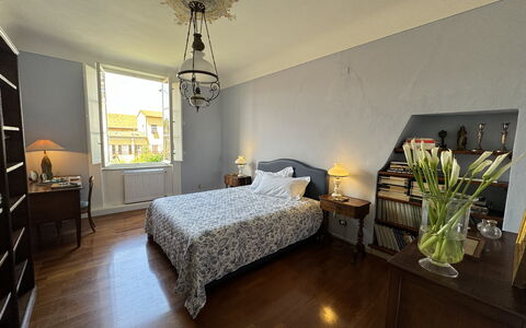 Piazza S. Romano: Møbel, Plante, Vindue, Komfort, Bord, Bygning, Træ, Indretning, Stueplante, Skygge