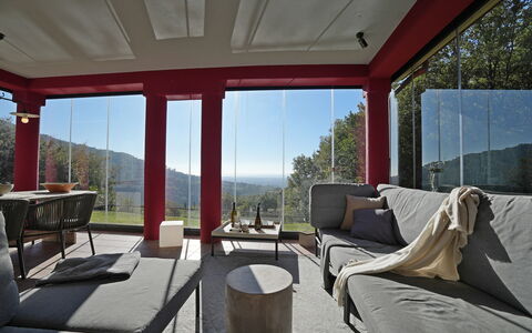 Villa Di Confine: Ejendom, Himmel, Skygge, Indretning, Bygning, Træ, Komfort, Stue, Træ, Boligområde