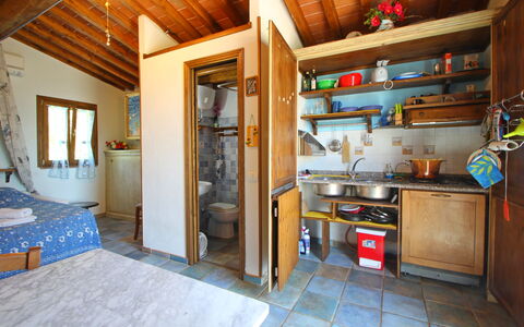 La Casetta: Ejendom, Møbel, Bygning, Blå, Cabinetry, Træ, Indretning, Countertop, Etage, Køkken Apparat