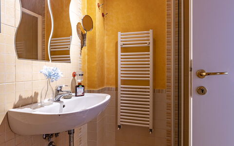 Florentine Careggi Loft: Spejl, Ejendom, Tap, Sanitærarmatur, Håndvask, Badeværelse, Træ, Indretning, Bygning