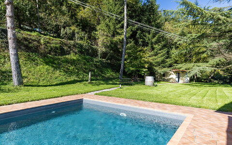 Villa Chicco: Vand, Plante, Ejendom, Naturlige Landskab, Græs, Svømmepøl, Rektangel, Kompositmateriale, Fritid