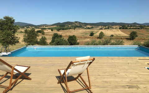 Poggio Cavallino Private Pool, Wifi, Maremma: Svømmepøl, Udendørs Møbler, Udvej, Møbel, Liggestol, Eco Hotel, Skygge, Hårdttræ, Stol, Bejdse