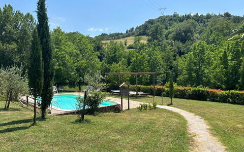 Montaione Country House Amarrante, Pool, Ac: Træ, Have, Lawn, Skygge, Backyard, Gård, Svømmepøl, Parkere, Landscaping, Eco Hotel