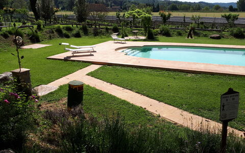 Appartamento Vele, Wifi, Near Perugia: Have, Svømmepøl, Udendørs Møbler, Lawn, Skygge, Backyard, Landscaping, Fritid, Parkere, Water Feature