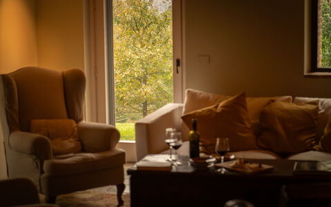 Casale le Fonti: Møbel, Indretning, Gulvbelægning, Belysning, Etage, Værelse, Brun, Hjem, Stue, Komfort