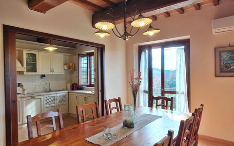 Santa Barbara: Møbel, Indretning, Gulvbelægning, Træ, Bord, Loft, Spisestue, Stol, Køkken & Spisebord, Lysarmatur