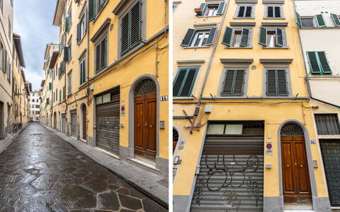 San Cristofano Blu Apartment Santa Croce, Florence: Væg, Kvarter, Lejlighed, Dør, Beton, Ejerlejlighed, Gyde, Fortov, Maling, Altan