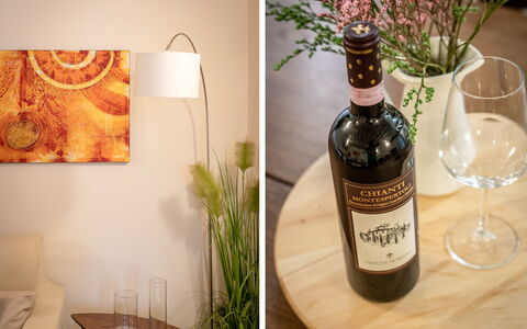 San Cristofano Blu Apartment Santa Croce, Florence: Flaske, Vin, Barware, Glas Flaske, Glas, Vinflaske, Drinkware