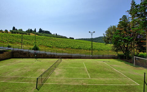 Villa Adriana: Tennisbane, Tennis, Ketsjer Sport, Net, Skygge, Landscaping