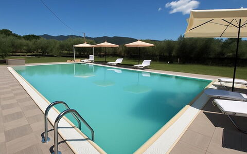 Villa Diamante: Svømmepøl, Udvej, Kompositmateriale, Skygge, Eco Hotel, Udendørs Møbler, Stol, Flise, Water Feature, Liggestol