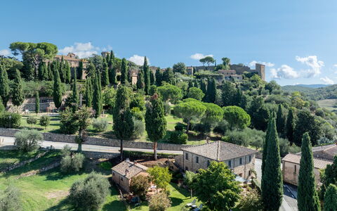 Maria Gabriella Holiday Home In Monticchiello: Træ, Vegetationen, Busk, Landskab, Land Lot, Landdistrikt, Estate, Landscaping, Landsby