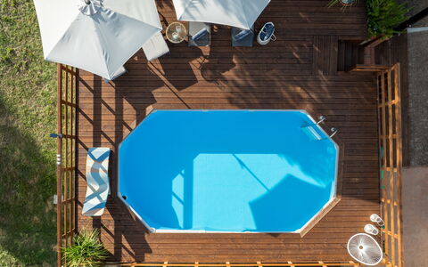 Podere la Botte, Pool, Lari: Blå, Svømmepøl, Kompositmateriale, Udendørs Møbler, Paraply, Udvej, Eco Hotel, Fritid, Skygge, Liggestol