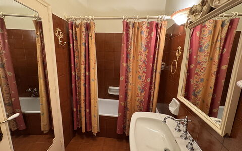 Casa Mia: Gulvbelægning, Træ, Etage, Sanitærarmatur, Indretning, Brun, Badeværelsesvask, Badeværelse, Vvs, Håndvask