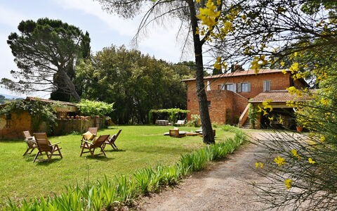 Casale Il Rondò, Private Pool, Città della Pieve: Busk, Hjem, Hus, Sommerhus, Have, Estate, Backyard, Lawn, Stuehus