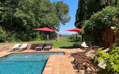 Casale Il Rondò, Private Pool, Città della Pieve: Svømmepøl, Have, Udendørs Møbler, Skygge, Udvej, Backyard, Landscaping, Hacienda, Gård, Estate