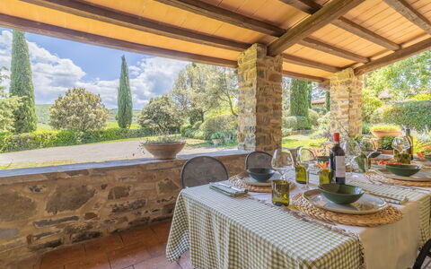 Podere Peteglia: Møbel, Køkken & Spisebord, Stol, Stuehus, Villa, Udvej, Eco Hotel, Stueplante, Spisestue