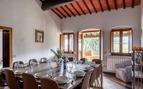 Podere le Lune with Pool, San Gimignano: Møbel, Indretning, Bord, Stol, Hjem, Værelse, Loft, Køkken & Spisebord, Spisestue, Bejdse