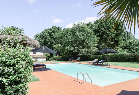 Fattoria: Svømmepøl, Udvej, Skygge, Eco Hotel, Hacienda, Estate, Udendørs Møbler, Have, Landscaping, Villa