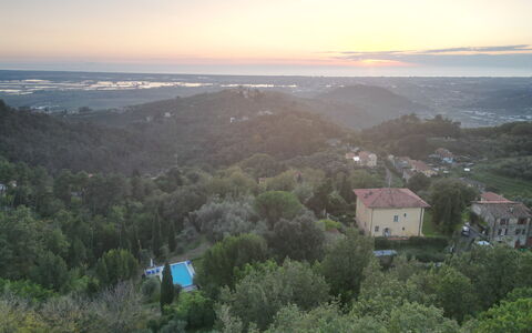 Villa Il Torrazzo, Vista Mare, Massarosa: Blå, Natur, Horisont, Vegetationen, Landskab, Morgen, Sollys, Aften, Hill Station, Fugleperspektiv
