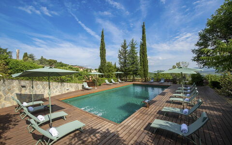 Villa Grevigiana: Svømmepøl, Udendørs Møbler, Udvej, Eco Hotel, Have, Landscaping, Paraply, Liggestol