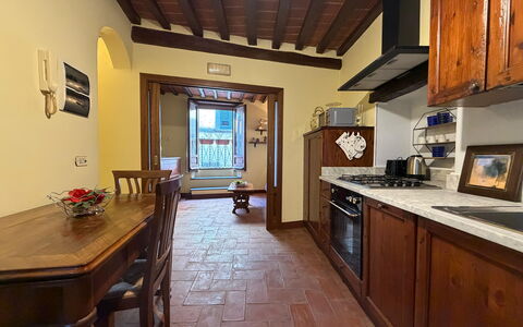 Terrazzino Margherita: Indretning, Gulvbelægning, Møbel, Træ, Etage, Countertop, Loft, Cabinetry, Belysning, Køkken