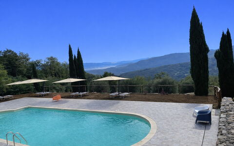Borgo Antico, Pool, Barberino del Mugello: Svømmepøl, Udendørs Møbler, Lærk, Udvej, Skygge, Eco Hotel, Evergreen, Landscaping