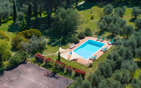 Il Leccio, Vinci, Private Pool and Tennis: Svømmepøl, Udvej, Estate, Hacienda, Villa, Eco Hotel, Plantation, Stuehus