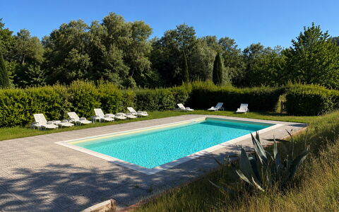 Civico108 Vacation Home, Pool, Castellina in Chian: Svømmepøl, Have, Lawn, Estate, Landscaping, Stuehus, Udendørs Møbler, Gård, Hacienda, Backyard