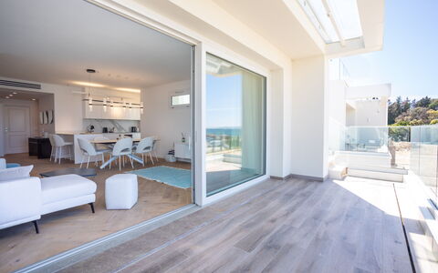 Porto di Luce Luxury, Jacuzzi and Seaview: Lejlighed, Etage, Altan, Trægulve, Hotel, Penthouselejlighed, Udvej, Villa