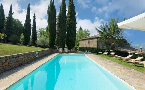 Crognole 6: Blå, Svømmepøl, Estate, Landscaping, Hacienda, Gårdsplads, Villa, Evergreen, Water Feature