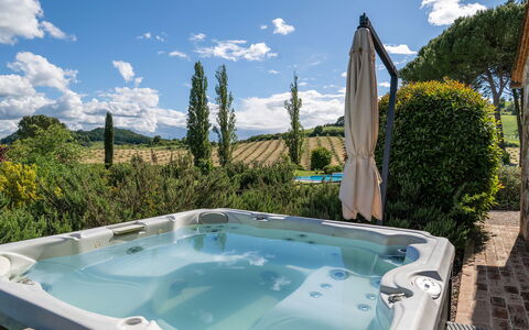 Podere Bellaria 18+2: Svømmepøl, Udvej, Sanitærarmatur, Have, Eco Hotel, Udendørs Møbler, Jacuzzi, Stol, Badekar